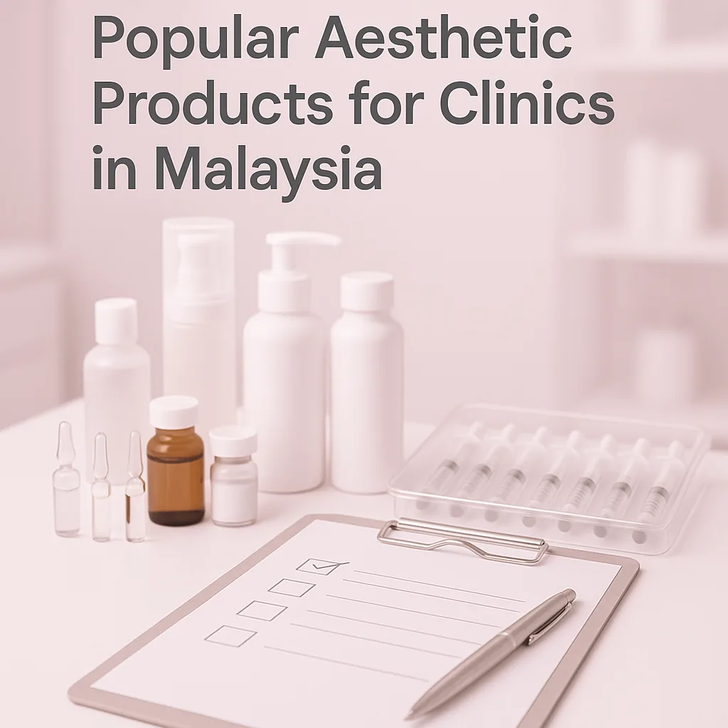 Popular Aesthetic Products for Clinics in Malaysia concept visual